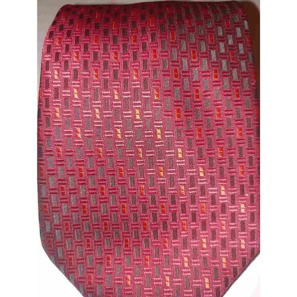 Vesuvio Napoli VINTAGE Men's Red/Black Handkerchief & Tie Set. - Picture 5 of 9